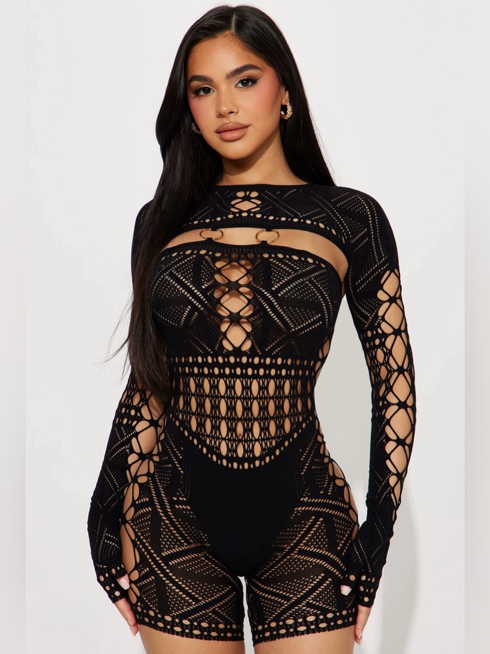Fashion Nova Really Like Your Body Seamless Romper NEW Black